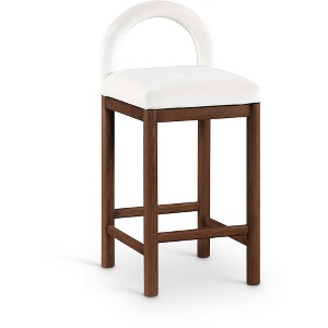 Meridian Furniture,Conrad Cream Velvet Counter Stool - 1 of 4