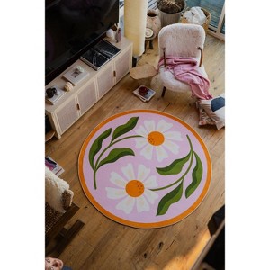 Lany Space Jessica Miller Dual Daisy Pink Round Rug - 1 of 4