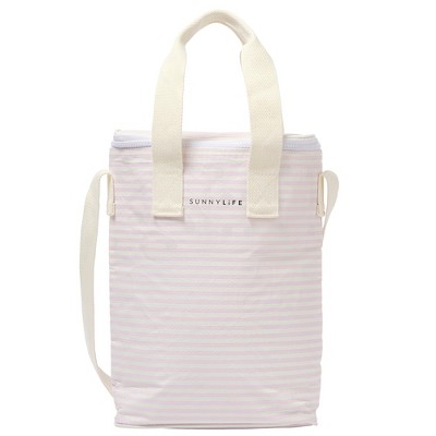 Sunnylife Light Cooler Drinks Bag - Lazy Days Pink Stripe - 2.1Gal
