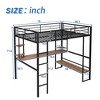 CAVINAS Full Size Loft Bed with Desk Modern Metal Bed Frame with Storage Shelves and Ladder for Bedroom - 4 of 4