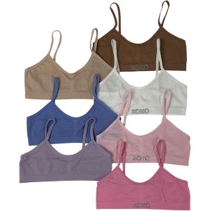 XOXO Girls' 7-Pack Assorted Seamless Non-Padded Bralette Sets - 1 of 4