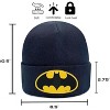 Beanie for Kids and Adults Winter Hat – Beanie with Batman Patch Licensed (One Size) - 2 of 4