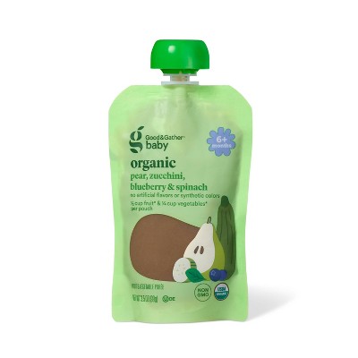 Organic Pear Zucchini Blueberry Spinach Baby Food Pouch - 3.5oz - Good & Gather™