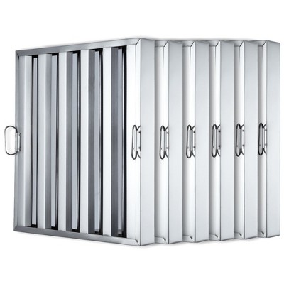 Garvee Commerical Hood Filters 19.5 Inch, 430 Stainless Steel 5 Grooves, Range Hood Filters for Restaurant Kitchen Exhaust Hoods, Pack of 6