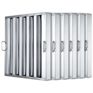 Garvee Commerical Hood Filters 19.5 Inch, 430 Stainless Steel 5 Grooves, Range Hood Filters for Restaurant Kitchen Exhaust Hoods, Pack of 6 - 1 of 4