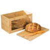 mDesign Bamboo Kitchen Countertop Bread Box, Clear Window, Lid - Natural Wood - image 2 of 4