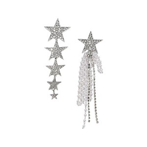 SOHI Women's Crystal Silver Party Drop Earrings - 1 of 4