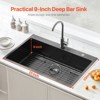VEVOR 25 inch Kitchen Sink Workstation, 304 Stainless Steel Top Mount Sinks, Drop-In Single Bowl Farmhouse Basin with Accessories,  (Black) - 3 of 4