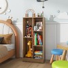 Costzon 5-Cube Kids Bookshelf, 41" Tall Wooden Storage Organizer for Toys & Books, Montessori Shelf, 3-Tier Bookcase for Room or Nursery (Natural) - 2 of 4
