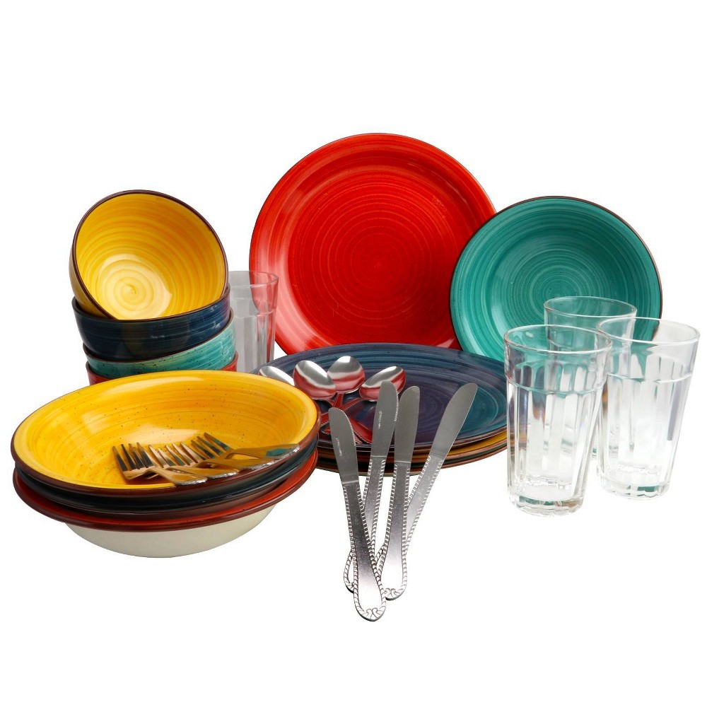 Photos - Other kitchen utensils Gibson Home 28pc Stoneware Speckle Mix and Match Dinnerware Set