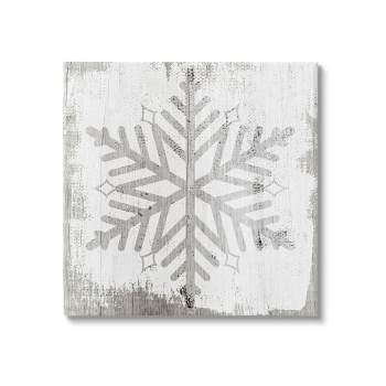 Stupell Industries Winter Nature Snowflake Shape Canvas Wall Art