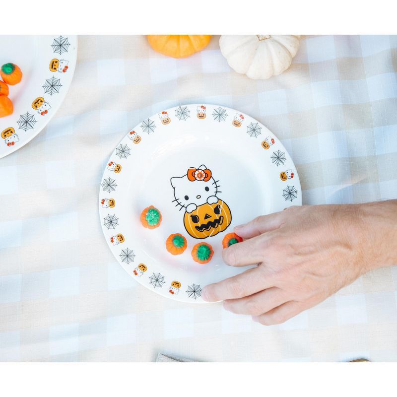 Silver Buffalo Sanrio Hello Kitty Pumpkin Boo 8-Inch Ceramic Dinner Plate, 3 of 7