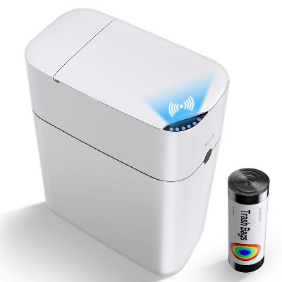 3 Gallon Motion Sensor Bathroom Trash Can Automatic Touchless with Lid, Smart Slim Small Garbage Can (6" W x 11" L x 13" H)