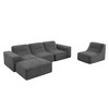 Resenkos 107" Left Chaise Sectional Sofa, L-Shaped Cloud Design with Corduroy Upholstery, Ready to Use, Grey - 3 of 4
