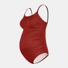 Women's Maternity Chic Ribbed One-Piece Swimsuit with Button Detail - Cupshe - 2 of 4