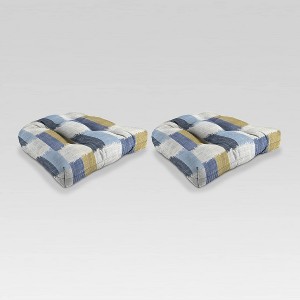 Outdoor Wicker Settee Seat/Chair Cushion Set - Jordan Manufacturing - 1 of 3