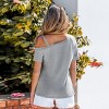 Women's Chic Off-Shoulder Heather Gray T-Shirt - Cupshe - 4 of 4