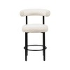 Meridian Furniture,Bordeaux Cream Vegan Leather Counter Stool, Set of 2 - 2 of 4