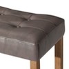 Maven Lane Harper Backless Vegan Leather Bar Stool, Weathered Oak/Grey-Set of 2 - 4 of 4
