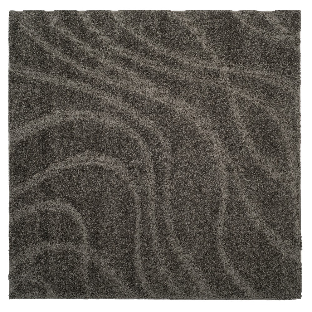 7'x7' Gray Swirl Loomed Square Area Rug - Safavieh