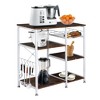 PDTEND Rustic Brown 3-Tier Industrial Kitchen Baker’s Rack - Utility Storage Cart & Workstation Shelf - 4 of 4