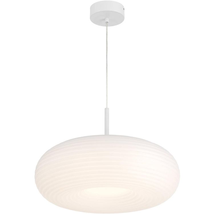 Possini Euro Design Sandringham 20" Modern Pendant Ceiling Light Fixture Dining Room Over Table Kitchen Island Hanging LED Sanded White Finish Metal, 6 of 7