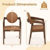 Costway Wooden Dining Chair Set of 2/4 w/Rubber Wood Frame Padded Seat & Back Armrests - 3 of 4