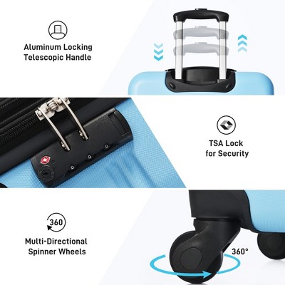 2Pcs Luggage Sets With Spinner Wheels Tsa Lock,20in+28in Luggages Expandable Hardshell Suitcase Lightweight Case For Outdoor Travel Camping Women Men