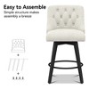 Vipbear Bar Stools Set of 2,27 inch Modren Bar Chairs with Back,360°Swivel Stool Seat Chairs for Kitchen lsland Counter Height Bar Stools - 3 of 4