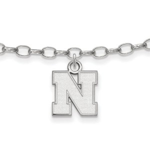 Black Bow Jewelry Sterling Silver Nebraska Cornhuskers NCAA Anklet 9 Inch - 1 of 4