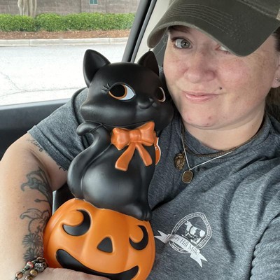 Ashland Black Cat Jack O Lantern Pumpkin Halloween Light Up Blow Mold