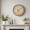 FONTOI Wall Clocks Living Room Modern Round Hanging Clock Aged Timepiece Vintage Wall Decor for Bedroom, Office, Brown, 20"*20"*1.75" - 2 of 4