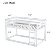 MATEERTY Solid Wooden, Twin Floor Bunk Bed wit Ladder, Upper and Bottom Bed Platforms Crafted with Stregthened Slats White - 3 of 4