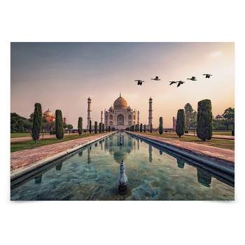 Americanflat Modern Wall Art Room Decor - Taj Mahal Morning by Manjik Pictures