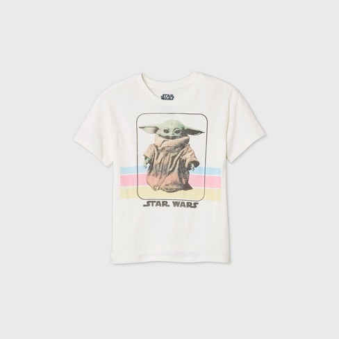 Women S Star Wars Baby Yoda Short Sleeve Graphic T Shirt Natural Target