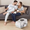 Stainless Steel Enclosed Cat Litter Box with High Sided Lid, Easy-Clean Detachable Tray, Odor Control, Includes Litter Mat & Scoop, Hidden Cat Toilet - 4 of 4