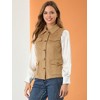 INSPIRE CHIC Women's Buttoned Sleeveless Faux Suede Utility Vest with Cargo Pocket - 3 of 4