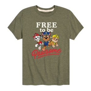 Boys' - Paw Patrol - Free To Be Pawsome Chase Marshall Rubble Short Sleeve Graphic T-Shirt - 1 of 4