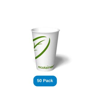 ecotainer 16 oz Hot Cup Compostable PLA Lined Made in USA - Pack of 50 - 1 of 2
