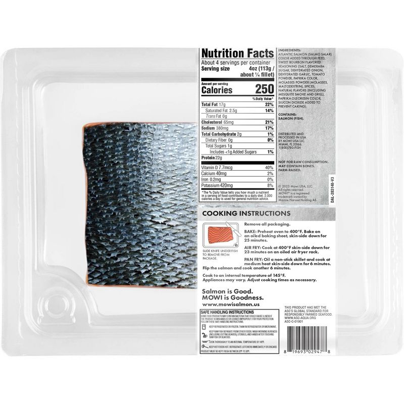 MOWI Fresh Sweet Bourbon Atlantic Salmon Portion - 14oz, 4 of 5