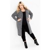 Avenue Women's Plus Size Charmed Collarless Longline Cardigan - 3 of 4