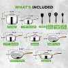NutriChef 16-Piece Clad Kitchen Cookware Set - Non-Stick Ceramic Interior - Stainless Steel & Nylon Utensils - 3 of 4