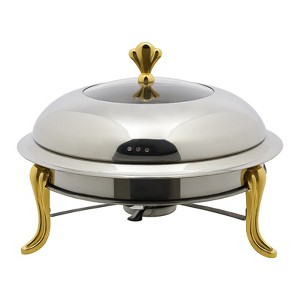 YIYIBYUS Round Chafing Dish, Stainless Steel 3L Catering Chafers and Buffet Warmers with Fuel Holder - 1 of 4