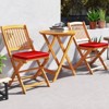 Tangkula Patio Folding Chair Set of 4 Portable Acacia Wood Dining Chairs with High Back & Seat Cushions Beige/Navy/Red - 3 of 4