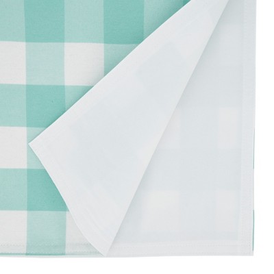 Green and White Cotton-Poly Buffalo Plaid Table Runner