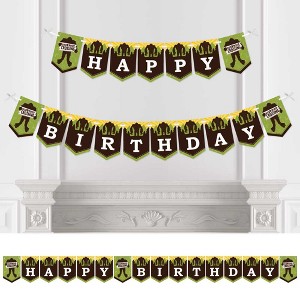 Big Dot of Happiness Sasquatch Crossing - Bigfoot Birthday Party Bunting Banner - Birthday Party Decorations - Happy Birthday - 1 of 4