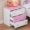 Rustic 3-Drawer Wooden Nightstand, Farmhouse Bedside Table with Storage for Bedroom or Living Room – Maison Boucle - 3 of 4