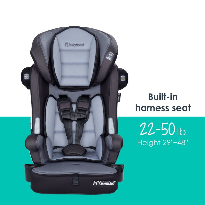 Baby Trend Hybrid SI 3-in-1 Combination Booster Seat with Side Impact Protection - Madrid Black, 5 of 21