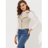 INSPIRE CHIC Women's Faux Suede Casual Sleeveless Biker Vest Jacket - 3 of 4