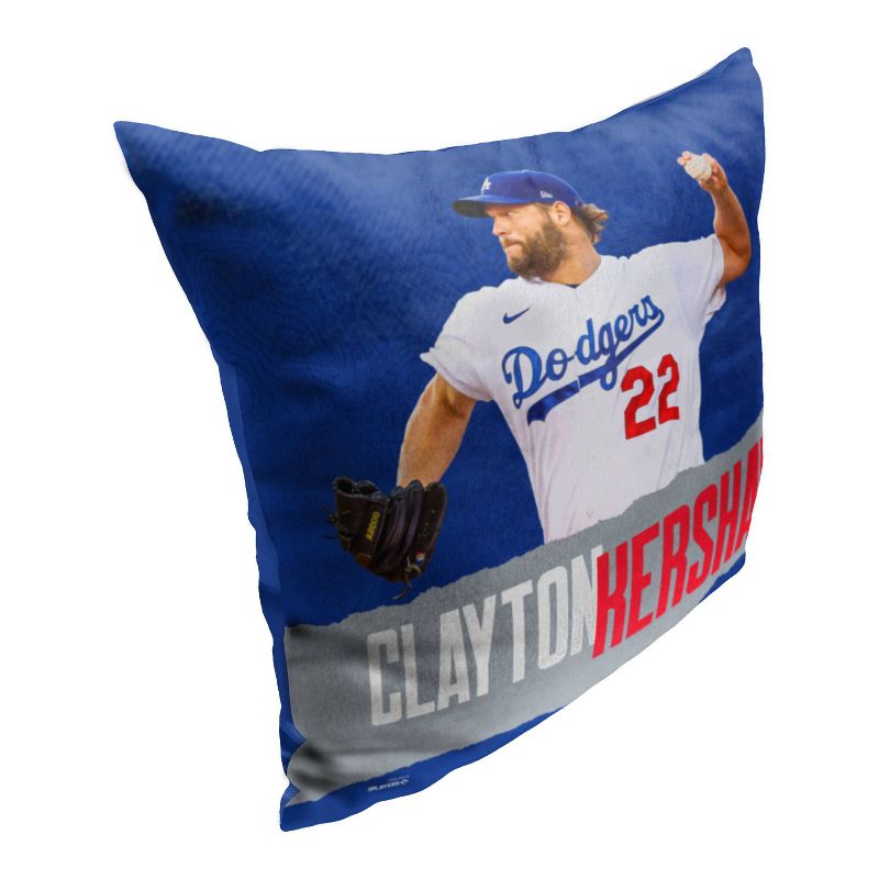 18&#34;x18&#34; MLB Los Angeles Dodgers 23 Clayton Kershaw Player Printed Throw Decorative Pillow, 4 of 6